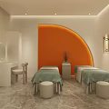 Stylish Modern Blue And White Beauty Hair Salon Interior Design With Professional Styling Chairs