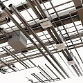 Industrial Ceiling Air Conditioner Vents With Metal Ducts And Structural Framework 3d model
