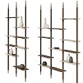 Modern Decorative Shelving Unit With Multi tiered Shelves Holding Vases And Decorative Pieces