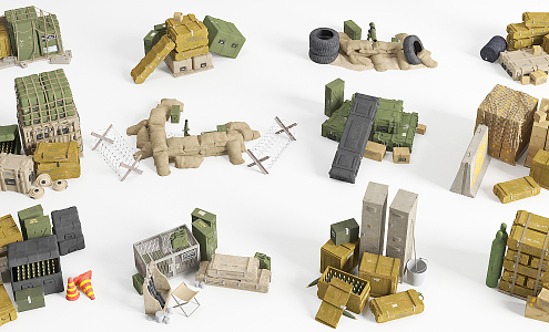 Modern military supplies props 3d model