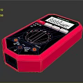 Red Modern Portable Computer Device With Display Screen Control Knob And Buttons For Industrial Applications 3d model