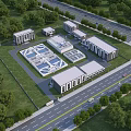 Modern Industrial Factory Complex Featuring Neatly Arranged Buildings Green Landscaping And Roads