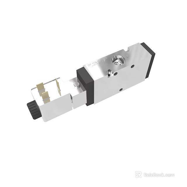 Pneumatic Control Valve 2501V With Silver Metal Body And Black Components 3d model 