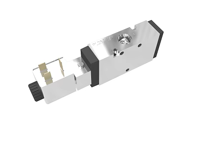 Pneumatic Control Valve 2501V With Silver Metal Body And Black Components 3d model
