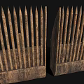 Picker Medieval Berry Picking Fence Fence Tools Railing 3d model