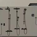 Different Modern Shower Head Styles With Overhead Handheld And Wall Mounted Designs And Black Finish