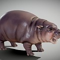 Modern hippopotamus pygmy hippo 3d model