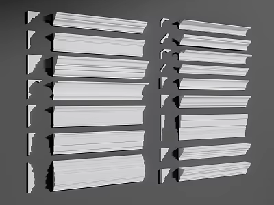 Various Plaster Moldings Designs for Interior Home Decorative Trim and Decoration 3d model