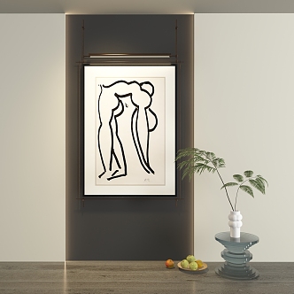 Abstract Hanging Paintings 3d model