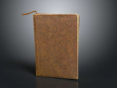 Vintage Brown Leather Cover Portable Electronic Reader With Bookmark String 3d model