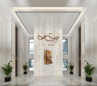 Modern Hall Public Lobby 3d model