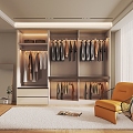 Wardrobe Real creamy-white Wardrobe Fashion Wardrobe 3d model