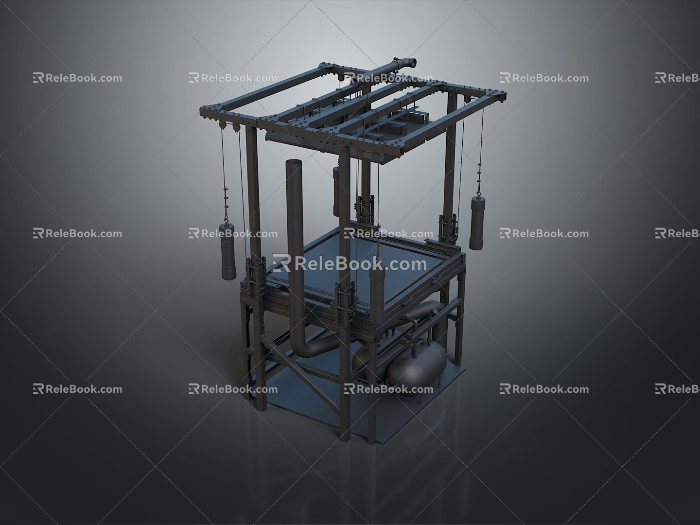 Iron frame large iron frame iron frame house factory industrial iron frame iron ladder rigid ladder work frame rigid scaffold 3d model