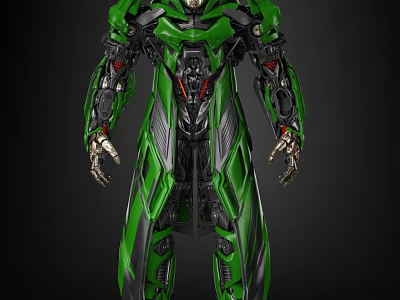 Green Mechanical Robot Game Movie Character With Sci Fi Armor Design 3d model