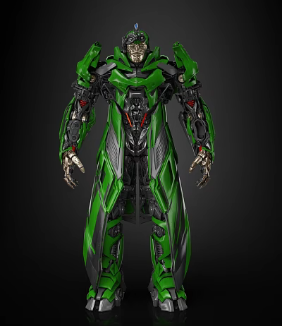 Green Mechanical Robot Game Movie Character With Sci Fi Armor Design 3d model