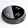 Round Black Bluetooth Audio Speaker With Display Panel Volume Control And Compact Design 3d model
