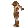 Mythical Horned Humanoid Creature Character With Muscular Body And Extended Arms