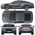 Bentley Luxury Coupe Car Exterior Design Showing Front And Rear