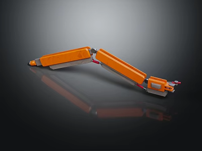 Advanced Smart Machine Robotic Arm With Orange Color And Multiple Joints 3d model