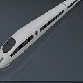 Streamlined White High Speed Train With Modern Aerodynamic Design And Multiple Windows 3d model