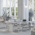 Modern Dining Table and Chair Combination 3d model
