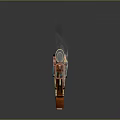 Functional Blue Green Long Equipment With Orange Accents Smoke Emission And Decorative Parts
