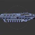 Detailed Cosmic Spacecraft Model Featuring Blue And Silver Interstellar Advanced Design