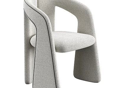 Modern Light Gray Fabric Accent Chair With Sleek Armrests And Ergonomic Design 3d model