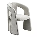Modern Light Gray Fabric Accent Chair With Sleek Armrests And Ergonomic Design