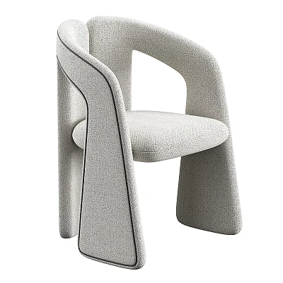 Modern Light Gray Fabric Accent Chair With Sleek Armrests And Ergonomic Design 3d model