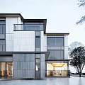 Modern Multi Story Townhouse With Glass Windows Stone Exterior And Balcony