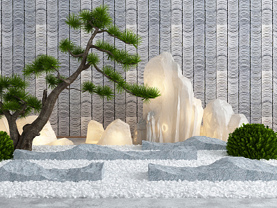 New Chinese Gardening Sits Landscape model