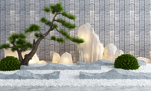 New Chinese Gardening Sits Landscape 3d model