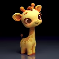 Cute Yellow Cartoon Giraffe Toy With Big Ears And Brown Spots