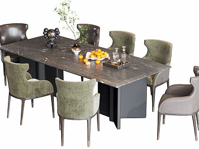 Modern Dining Table and Chair Combination model