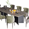 Modern Dining Table and Chair Combination 3d model
