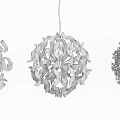 Modern Metallic Chandeliers with Spherical Geometric Patterns and Intricate Woven Details for Contemporary Interior Decor