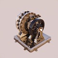 Collectible rotary piston steam engine 3d model