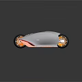 Futuristic Concept Car With Aerodynamic White Body And Orange Accent Wheels
