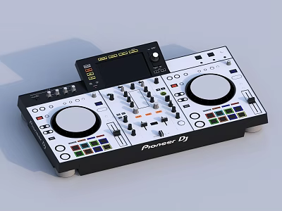 Professional Pioneer DJ Equipment With Rekordbox DJ System Dual Turntables Control Buttons And Adjustable Knobs 3d model