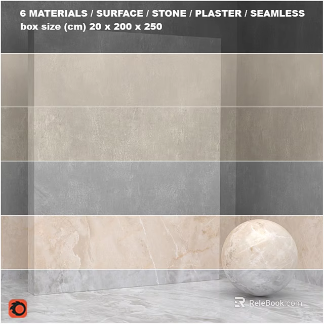 Stone Tile Components With Various Textured Surfaces And Decorative Round Elements 3d model 