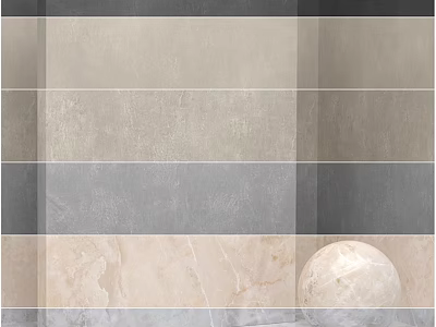 Stone Tile Components With Various Textured Surfaces And Decorative Round Elements 3d model