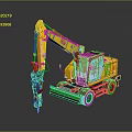 Yellow Wheel Excavator Equipped with Hydraulic Breaker for Heavy Duty Construction Tasks