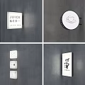 Modern signboard shop side move 3d model