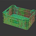 Green Plastic Storage Basket With Handle For Household Supplies Organizing