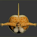 Chubby Cartoon Giraffe Character With Yellow Brown Spots Stretching Arms Standing