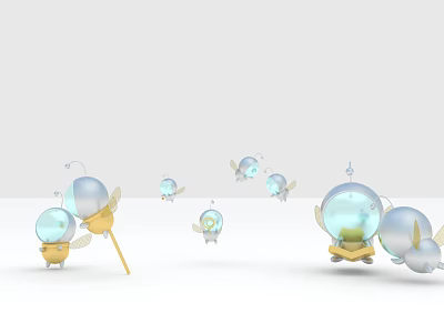 Meichen Small Bee Stainless Steel Seal 3d model