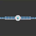 Detailed Space Station Model With Blue Solar Panels And White Blue Structure