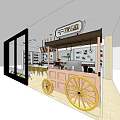 Vintage Hair Beauty Salon Interior Design With Wheeled Reception Counter And Display Cabinets