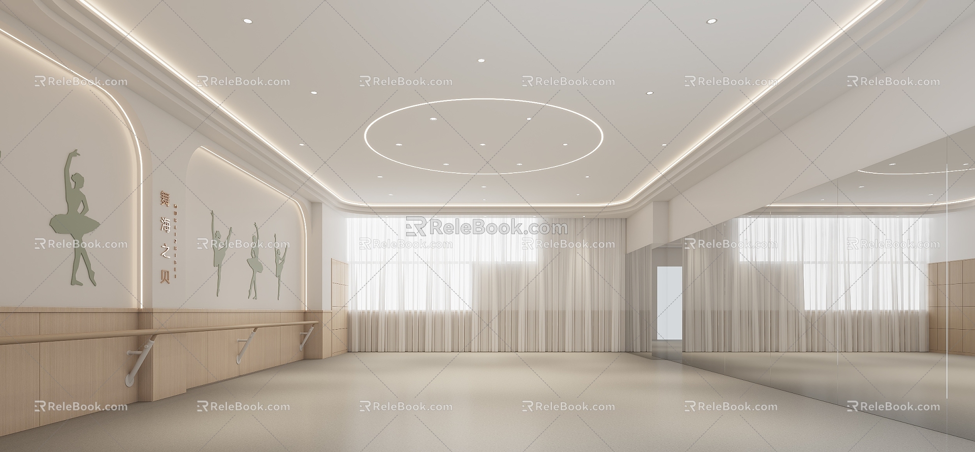 Modern Dance Classroom 3d model